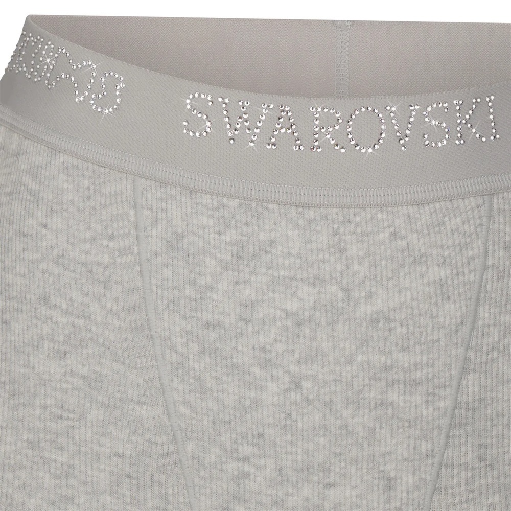 Swarovski x SKIMS Cotton Rib Boxer in Light Heather Grey size small - Picture 2 of 3